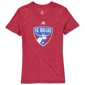 FC Dallas adidas Girls Youth Primary Logo V-Neck Tri-Blend T-Shirt