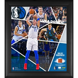 Luka Doncic Dallas Mavericks Framed Collage with Piece Used Basketball – Limited Edition