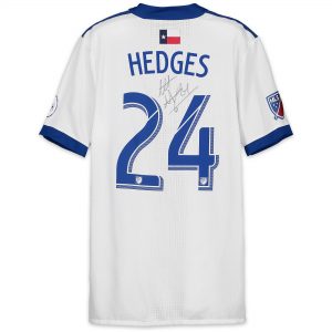 Matt Hedges FC Dallas Autographed Match-Used White #24 Jersey vs. New England Revolution