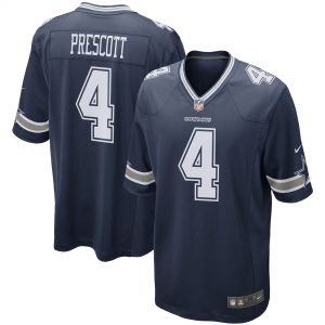 Men’s Dallas Cowboys Dak Prescott Nike Navy Game Team Jersey