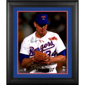Nolan Ryan Texas Rangers Framed Autographed 16″ x 20″ Bloody Lip Photograph