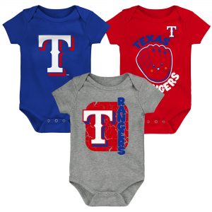 Texas Rangers Newborn & Infant Change Up 3-Pack Bodysuit Set
