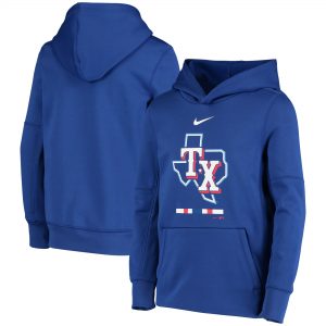 Texas Rangers Nike Youth Fleece Performance Pullover Hoodie