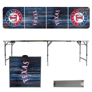 Texas Rangers Weathered Design 8' Portable Folding Tailgate Table